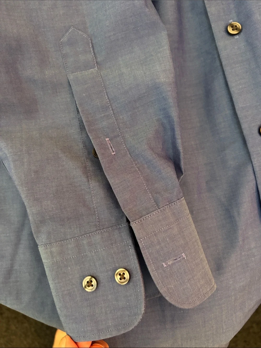 Crazy Horse Men's Blue Long-Sleeve Dress Shirt size 17